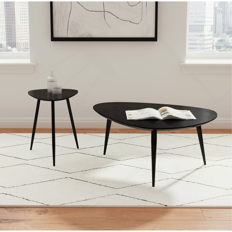 Triangular Solid Wood Coffee Table