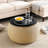 Round Storage Ottoman, 2 In 1 Function, Work As End Table And Ottoman (Only One Ottoman)-891184290