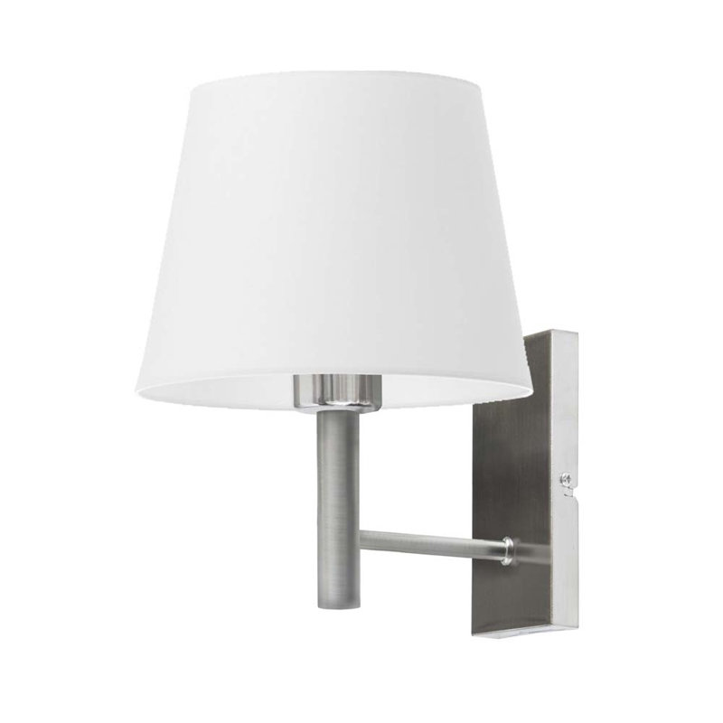 Axinia Armed Sconce, White, Brushed Steel