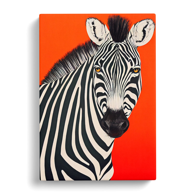 Zebra Pop - Wrapped Canvas, 50cm H x 35cm W x 3cm D