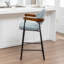 Tabouret de comptoir rembourré avec accoudoirs Devane-123161724