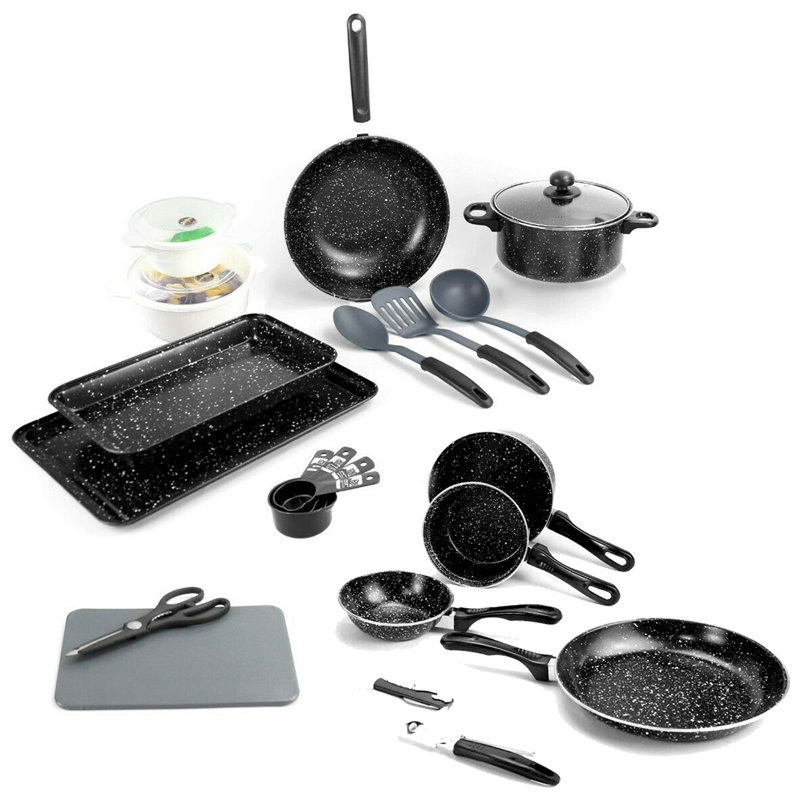 Clinkscales 25 - Piece Non-Stick Carbon Steel Cookware Set
