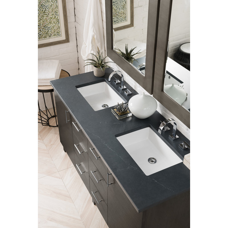 Metropolitan 60'' W Double Vanity, Eternal Marfil, Silver Oak