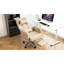 Chaise de bureau moderne avec support lombaire et repose-pieds caché de couleur grise ergonomique-230795061