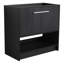 Meuble-lavabo autoportant de 91 cm (36 po) en chêne noir, armoire à 2 portes en contreplaqué, facile à assembler.