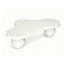 Table basse 46 po Funky Unique Modern Modern, table de salon abstraite à profil bas en bois de forme irrégulière avec pieds sphériques, tables centrales mignonnes, table à thé pour chambre à coucher, appartement, salon. Blanc.