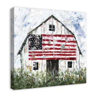 " White Rustic Patriotic Barn I "