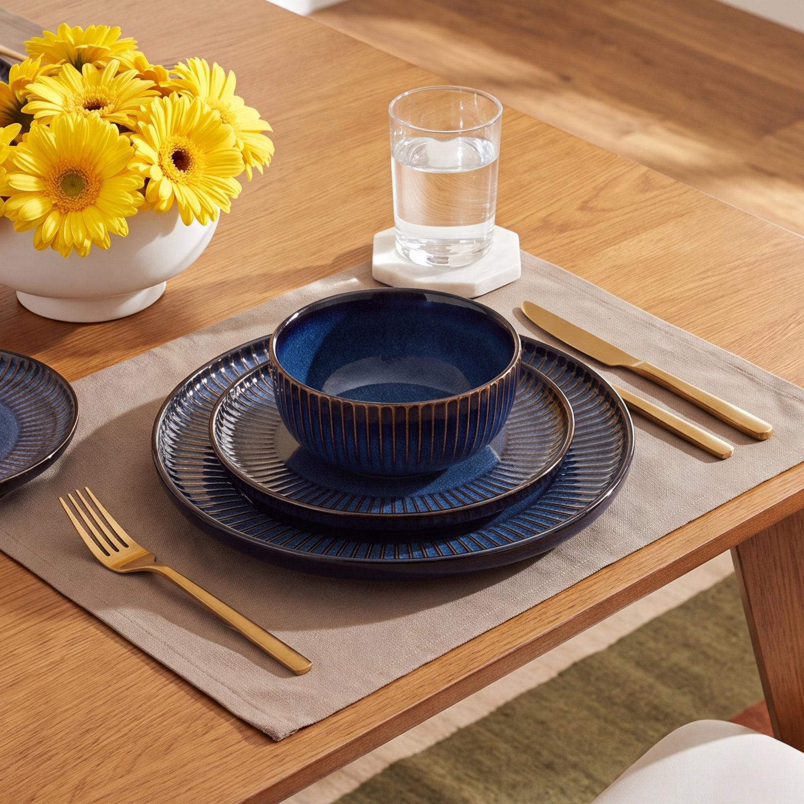 Stoneware Dinnerware Set, Nebulas Blue