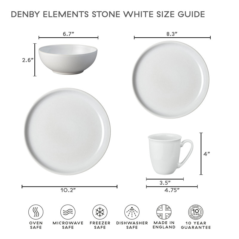Elements Coupe Medium Plate, Stone White 