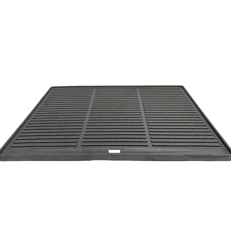 Gril carré réversible en fonte 45,7 x 35,6 cm - Fiable, plat et irrégulier, répartition uniforme de la chaleur, facile à nettoyer, plaque de cuisson réversible 45,7 x 35,6 cm, sécuritaire, idéale pour les steaks.
