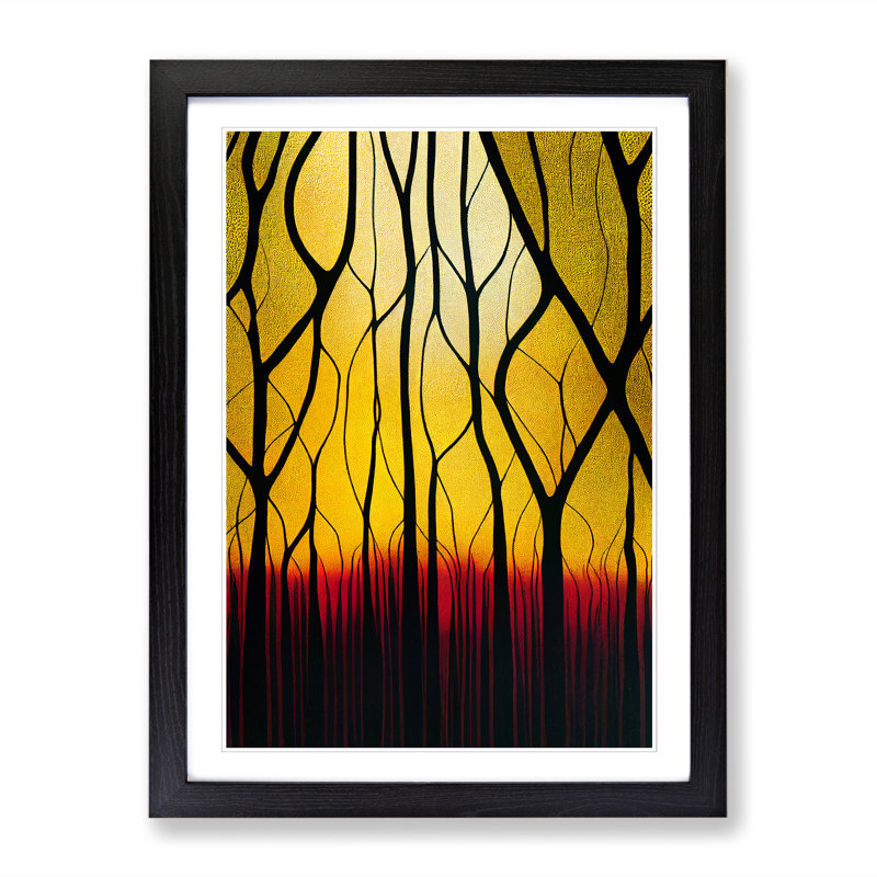 Rain Forest Abstract - Single Picture Frame Print, 64cm H x 46cm W x 2cm D, Black
