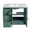 Armoire de salle de bain 36 po avec 2 portes à fermeture en douceur et bois massif. Vaste espace de rangement pour 3 tiroirs. Verre moderne translucide tactile. Construire. Facile à assembler. Lake Beautification, objet généreux