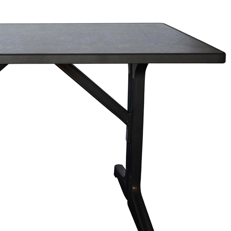 Grosfillex Omega Resin 45"x28" Table, Dark Concrete