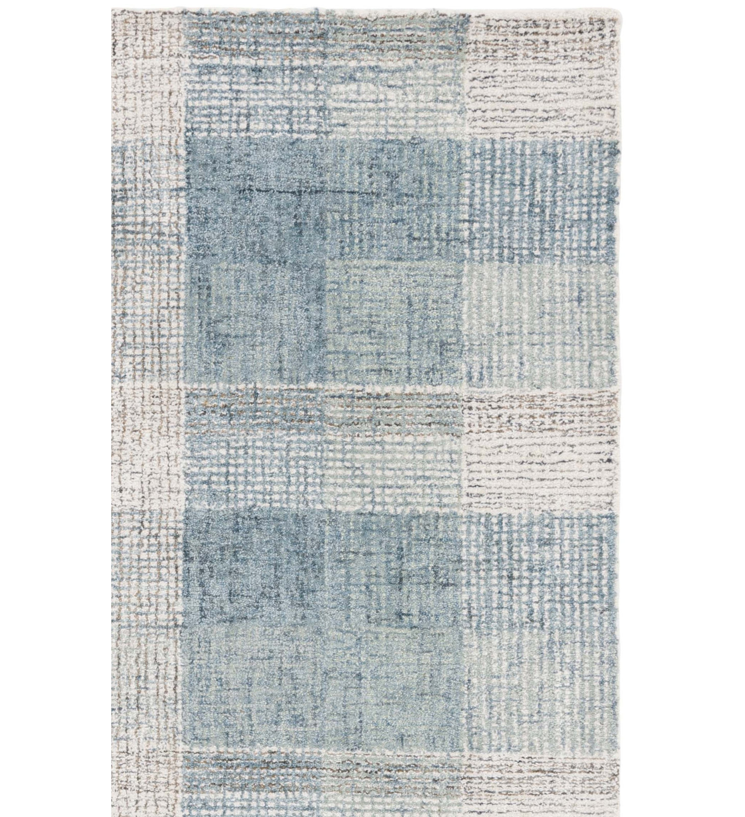 Hand-Tufted Wool Plaid Rug, Square 6'