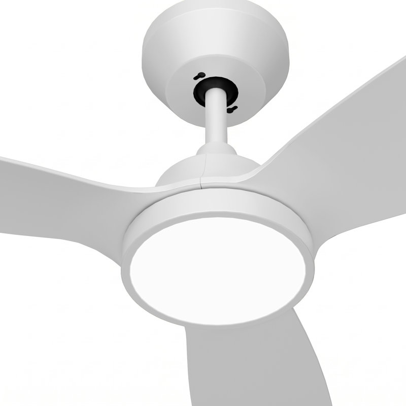 Ventilateur de plafond 52 "avec lumière, Blanc, 52 po de largeur, Blanc