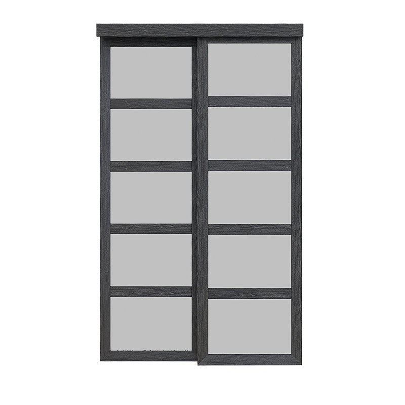 Porte coulissante 48 po x 80-1 / 2 po en bois aggloméré VersaStyle, 48 po x 80 po, Noir