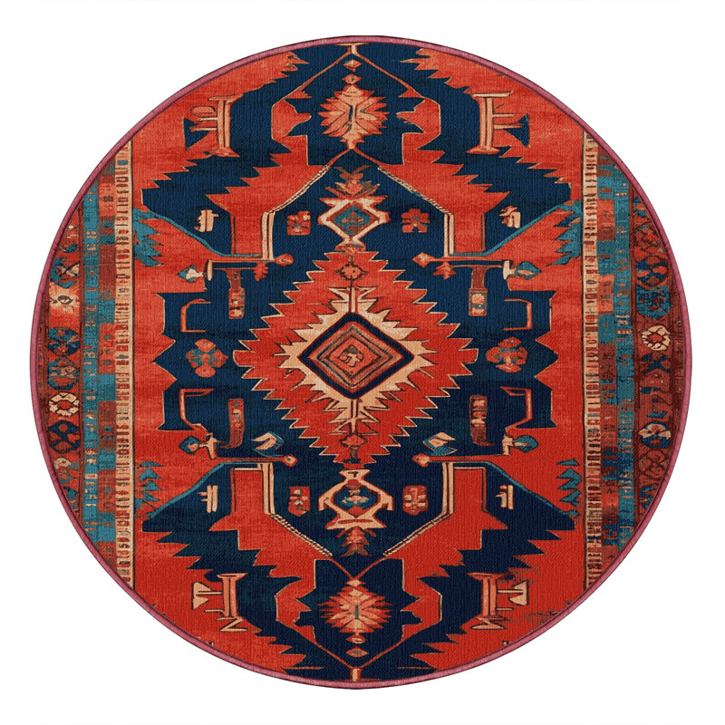 Tapis brun lavable à la machine, Rond 4 pi