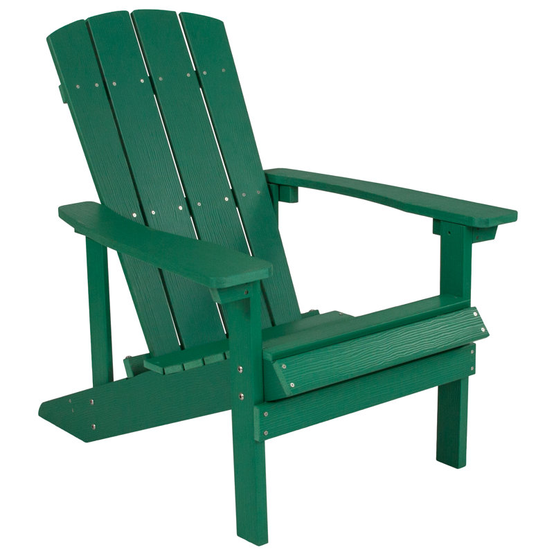 Commercial All-Weather Adirondack Chair in Faux Wood, Green