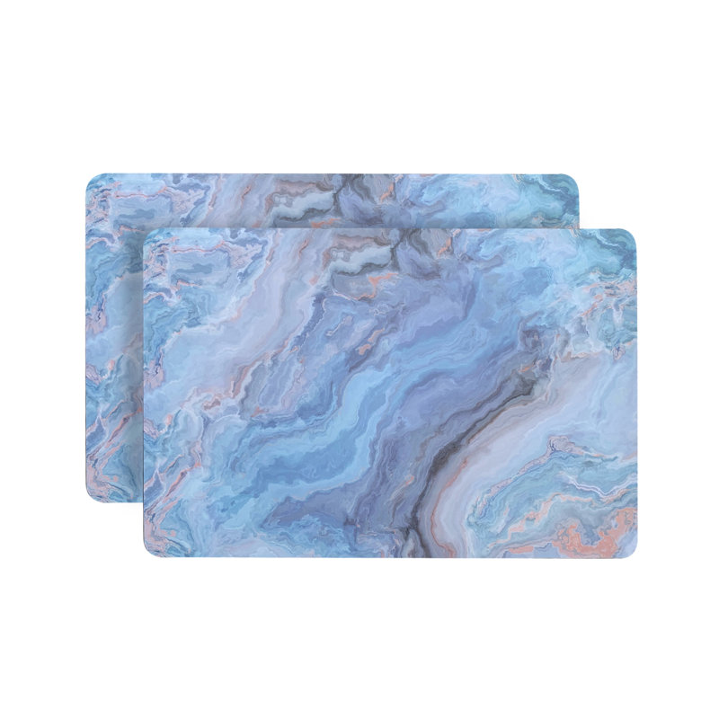 Tapis de table de salle à manger Labritney Placemats, Bleu marine / gris