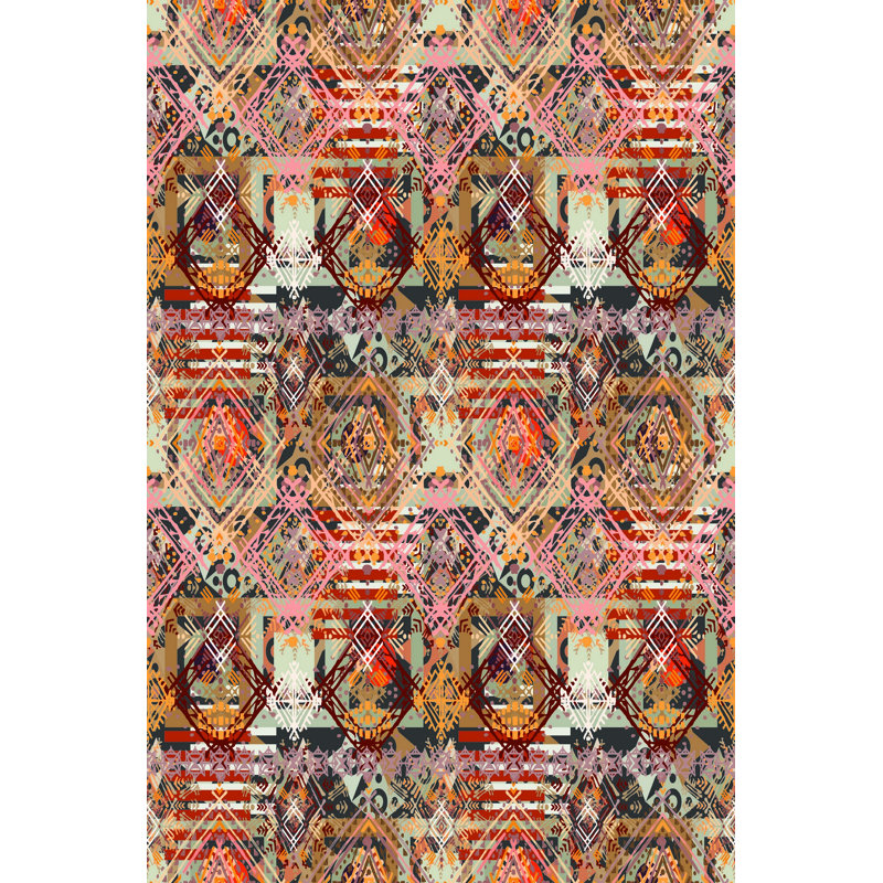 Luxurious Woven Carpet 5.2 x 7.5 ft, 100% Polyester, 0.4 in Pile Height | Antibacterial, Non-Slip PVC Dot Underside, Machine Washable | Elegant 3D Digital Print Design, Perfect for Living Room & Bedroom Décor