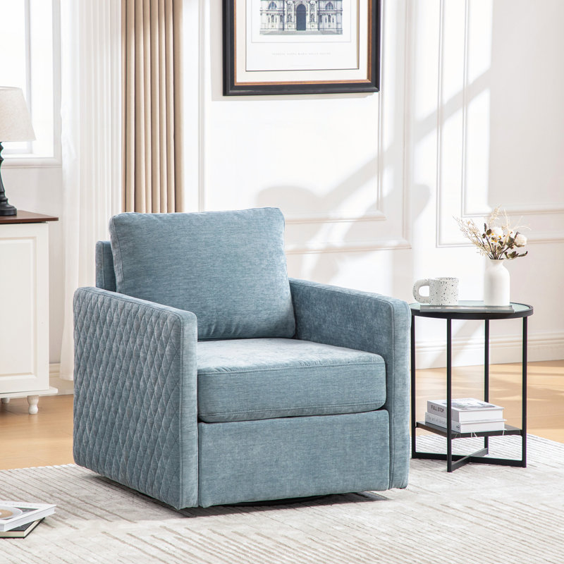 Fauteuil pivotant l 29,5 po avec rangement dissimulé, Bleu
