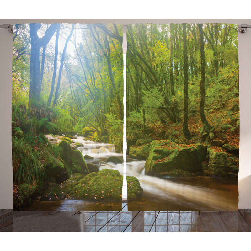 Woodland Semi-Sheer Rod Pocket Curtain Panels, 54" W x 84" L