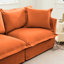 Orange avec éponge douce, cascade, housses amovibles et confort luxueux pratique, conception naturelle, structure en bois