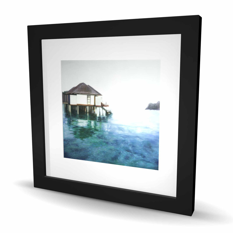 Voyage de rêve - Imprimé mat encadré turquoise, H 16 po x l 16 po, Noir