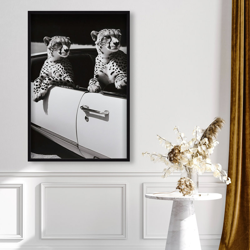 Oliver Gal Convertible Feline II Animals - Luxury Shadowbox Framed Wall Art, 47" H x 32" W