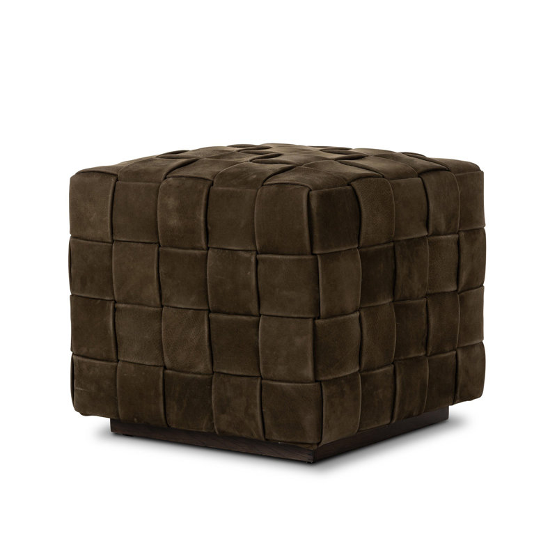 FLORES Square Ottoman, Chocolate Brown