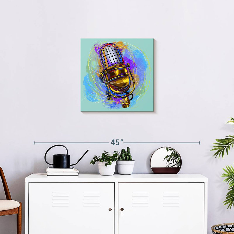Abarca Scribbled Microphone, 20" H x 20" W