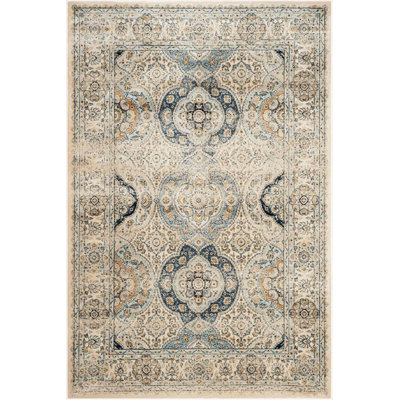 Tapis oriental ivoire / bleu Alata