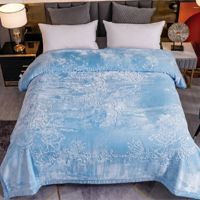 CloudNest  Solid Blue Comfort Blanket – Super Soft & Warm & King