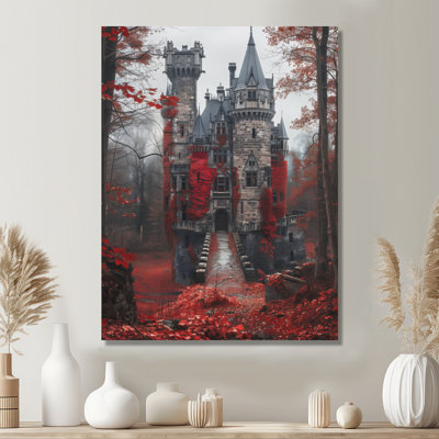 Décoration murale château gris et rouge Regal England