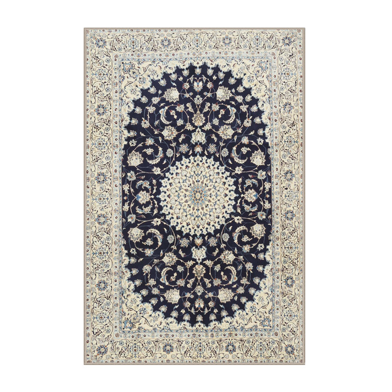 Noir/beige oriental Tapis décoratif, Rectangle 4 pi x 6 pi