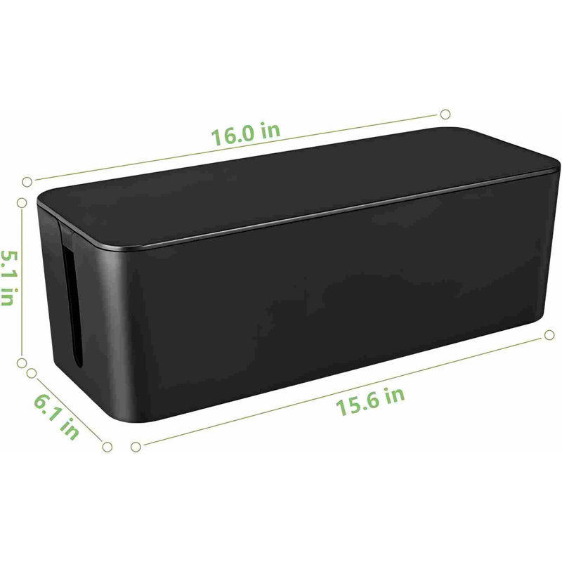 Boîte de gestion des câbles, grande boîte de rangement de câbles pour cacher la multiprise et sous le bureau, boîte de rangement pour câbles avec attaches de câbles et attaches de câbles réutilisables pour la maison / bureau (noir)