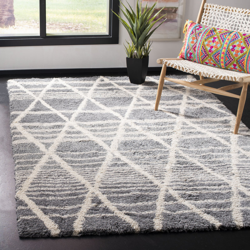 Probst Hand Tufted Wool Geometric Rug, Rectangle 4' x 6'