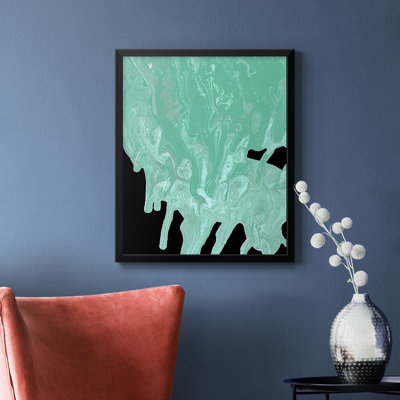 Teal Cascade I Premium Framed Canvas - Ready to Hang