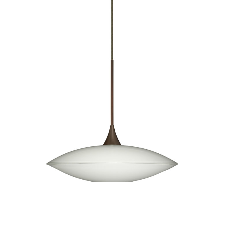 Luminaire suspendu géométrique 1 lumières simple Spazio, Bronze, DEL