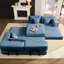 Canapé en L surdimensionné bleu rembourré en forme de L, conception modulaire, velours côtelé, mousse à haute densité, assemblage rapide en forme de 118,2 po, 6 coussins, lit convertible, élégant et confortable pour la maison-889592758