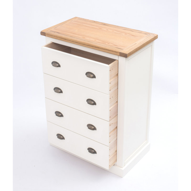 70 cm W Chest of 4 Drawers, Off White