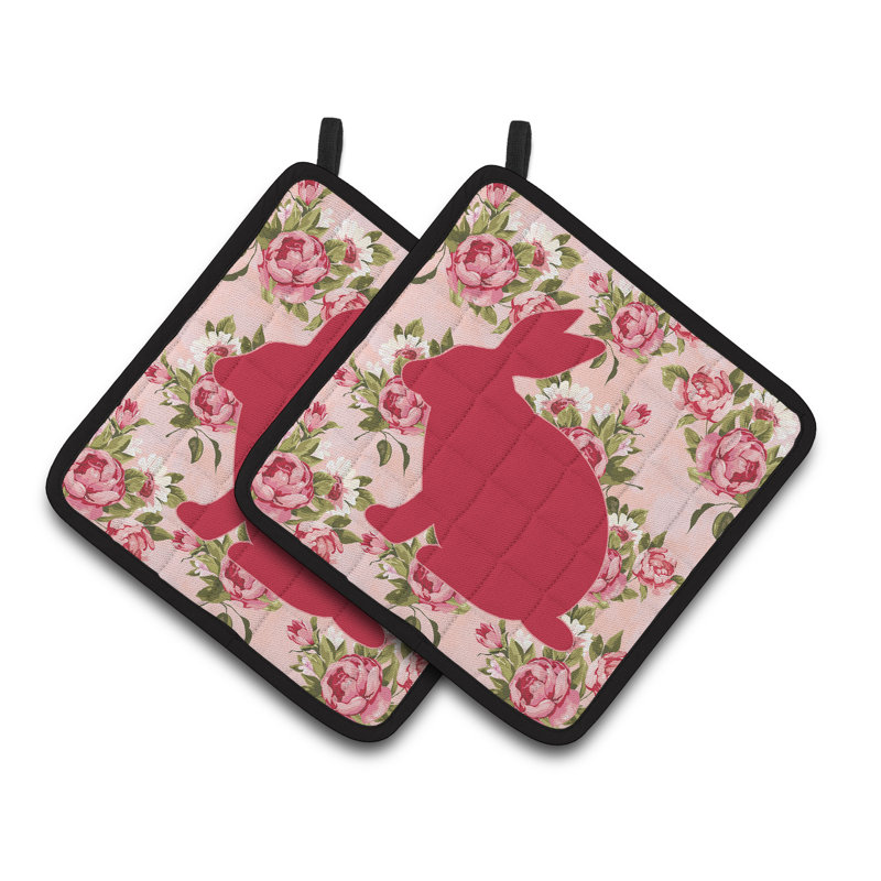 Cuisinier poignée de lapin à fleurs east urban home, Rose