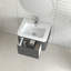 Meuble-lavabo mural contemporain gris en MDF