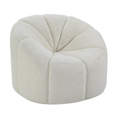 Chair w/Swivel White Teddy Sherpa