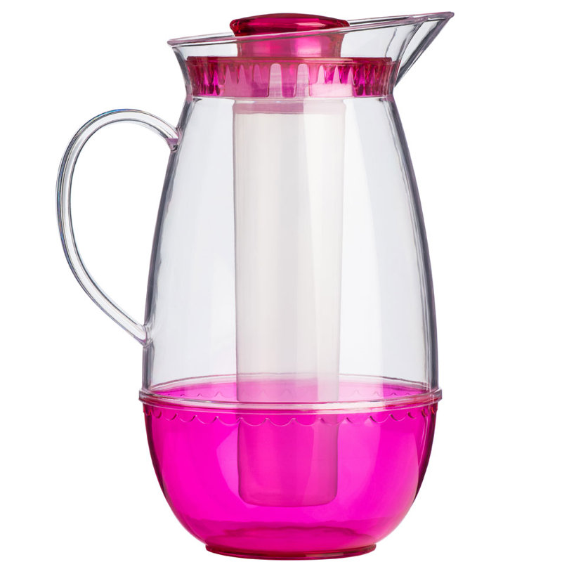 2.5L Pitcher, Clear / Hot Pink