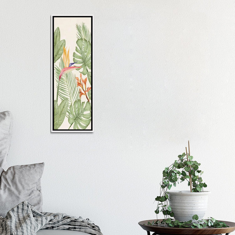 «Tropic Panel II», reproduction d'art sur toile encadrée, 36" H x 12" W, Reproduction encadrée sans passe-partout, Blanc