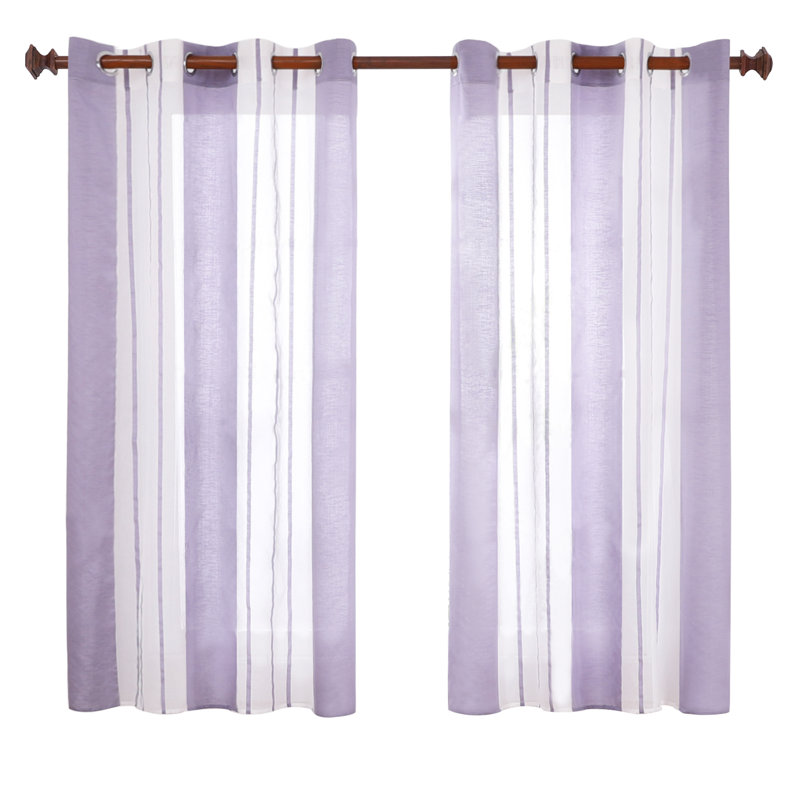 Dearious Sheer Curtain Pair, Width 140 x Drop 138 cm, Purple