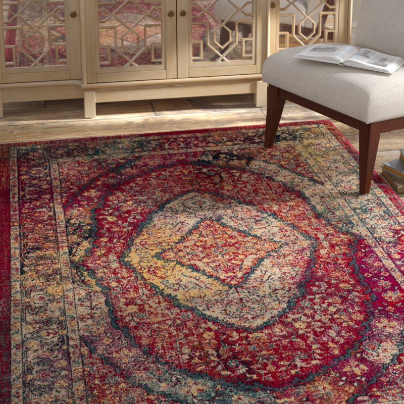 Tapis oriental fuchsia / ivoire Annette, Rectangle 9 pi x 12 pi