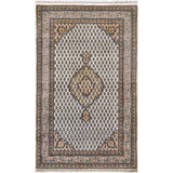 Hand Knotted Wool Area Rug in Cream/Beige/Rust