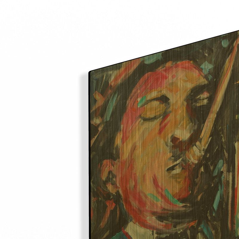 Tableau mural en métal doré « Sax Man » de JD, 40,6 cm x 61 cm, 16 po x 24 po
